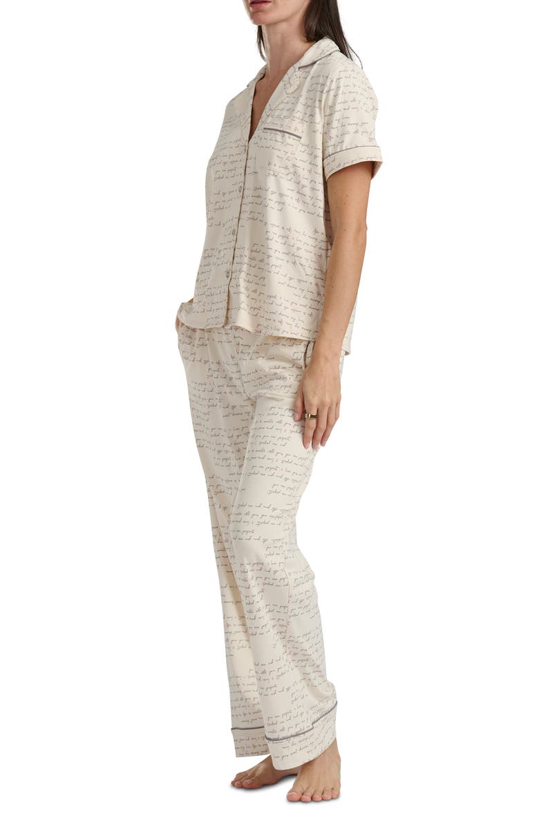 Splendid Short Sleeve Pajamas, Alternate, color, Love Letter
