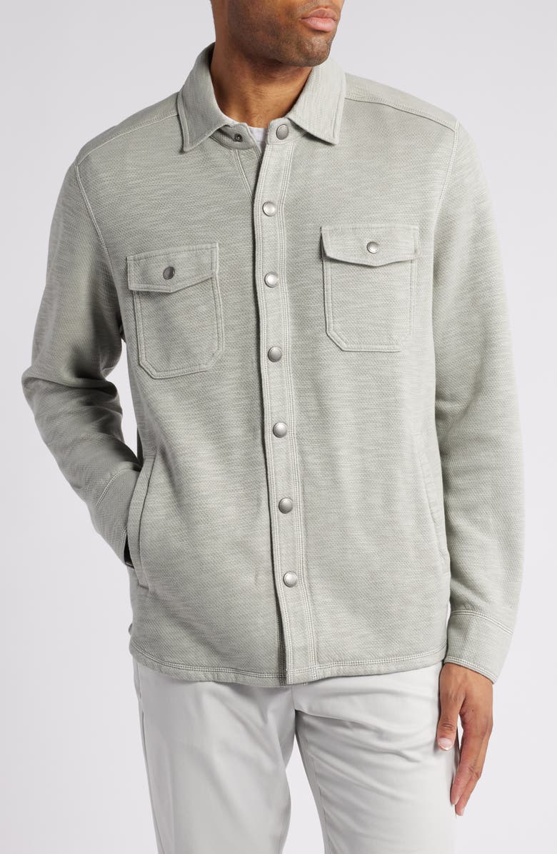 Tommy Bahama Trinidad Cotton Blend Mesh Snap-Up Shirt, Alternate, color, Smoke Grey