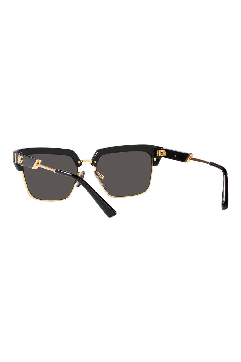 55mm Square Sunglasses, Alternate, color, BLACK