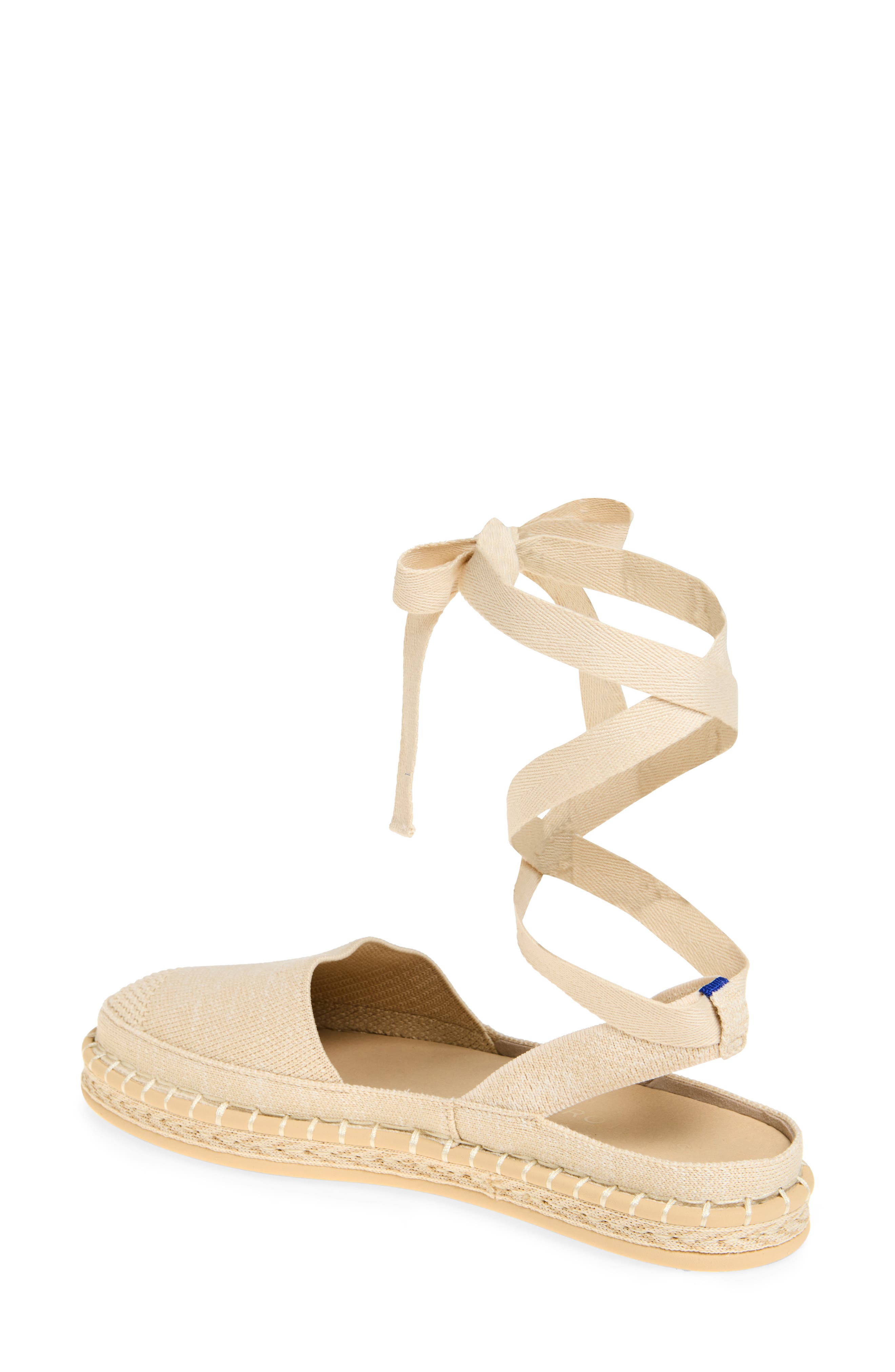The d'Orsay Ankle Tie Espadrille Flat, Alternate, color, SEASHELL