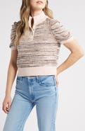 525 Shelby Stripes Ombré Cotton Polo Sweater