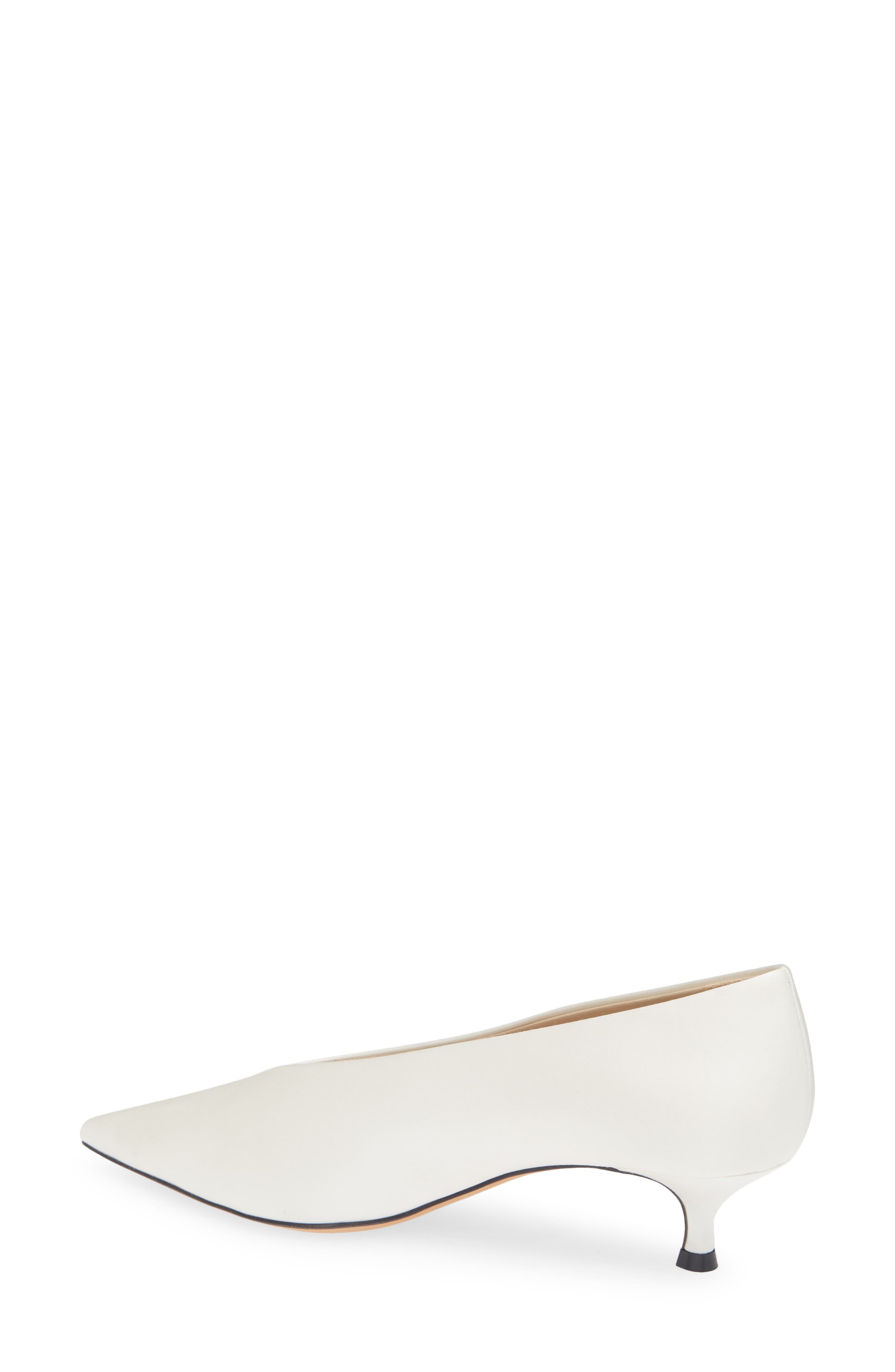 Babouche Kitten Heel Pointed Toe Pump, Alternate, color, IVORY