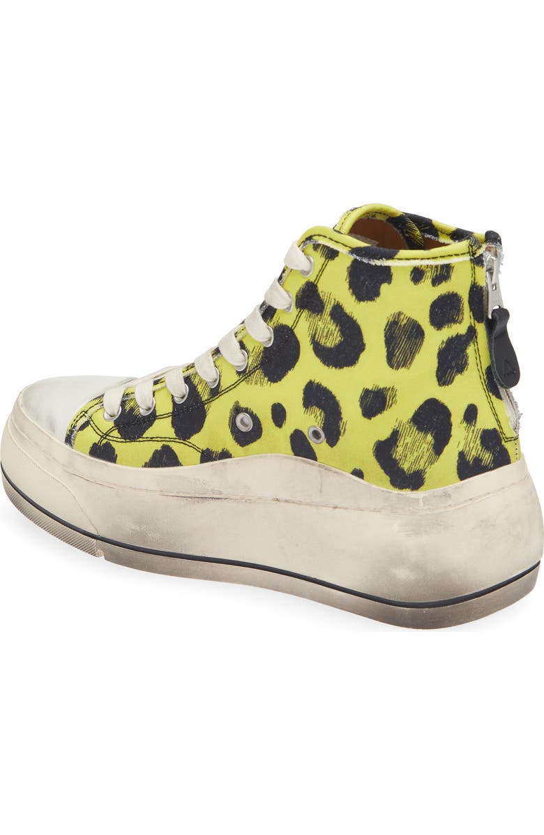 R13 Kurt Cheetah Print High Top Platform Sneaker, Alternate, color, Yellow Cheetah Print
