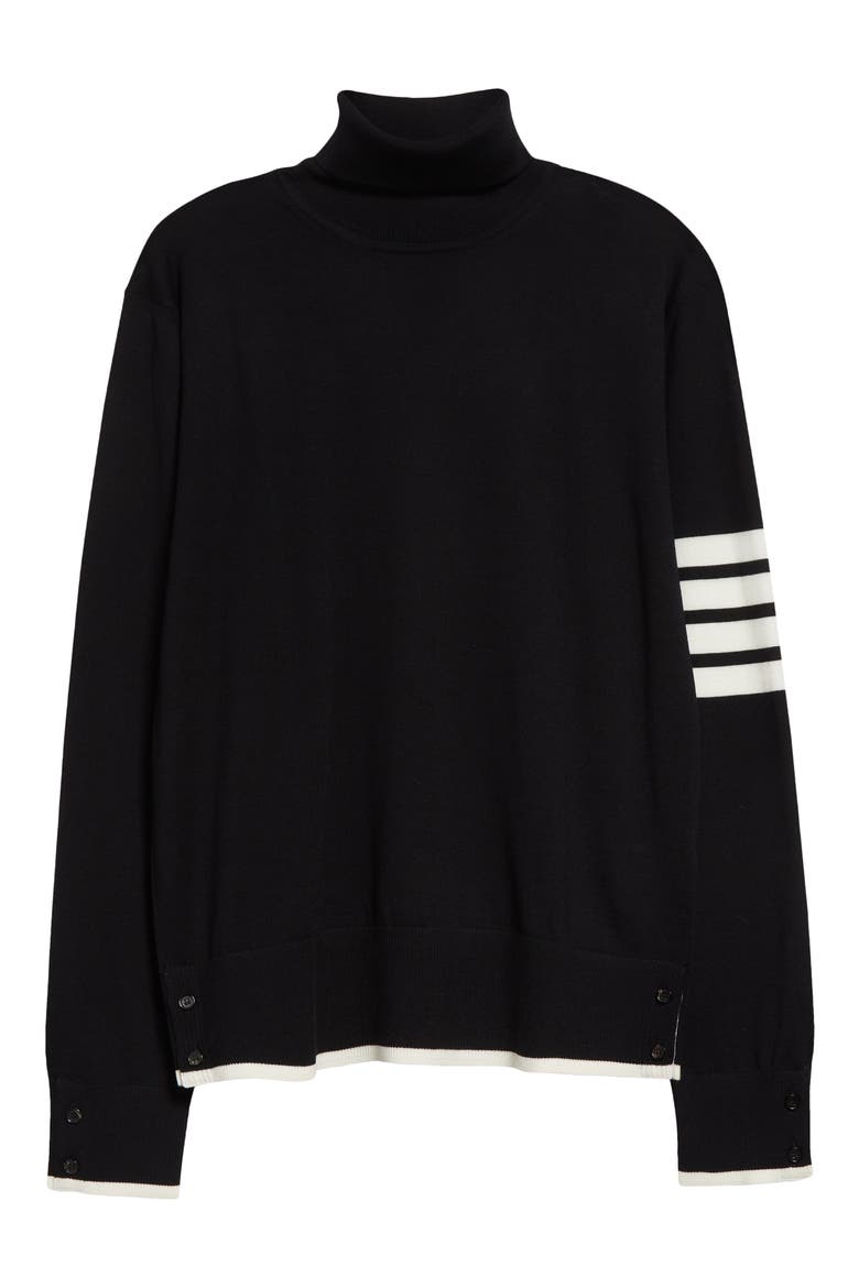 Virgin Wool Turtleneck Sweater, Alternate, color, BLACK