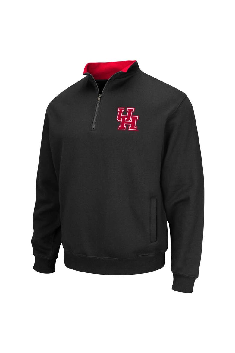 Men's Colosseum Black Houston Cougars Tortugas Logo Quarter-Zip Pullover Jacket, Alternate, color, Black
