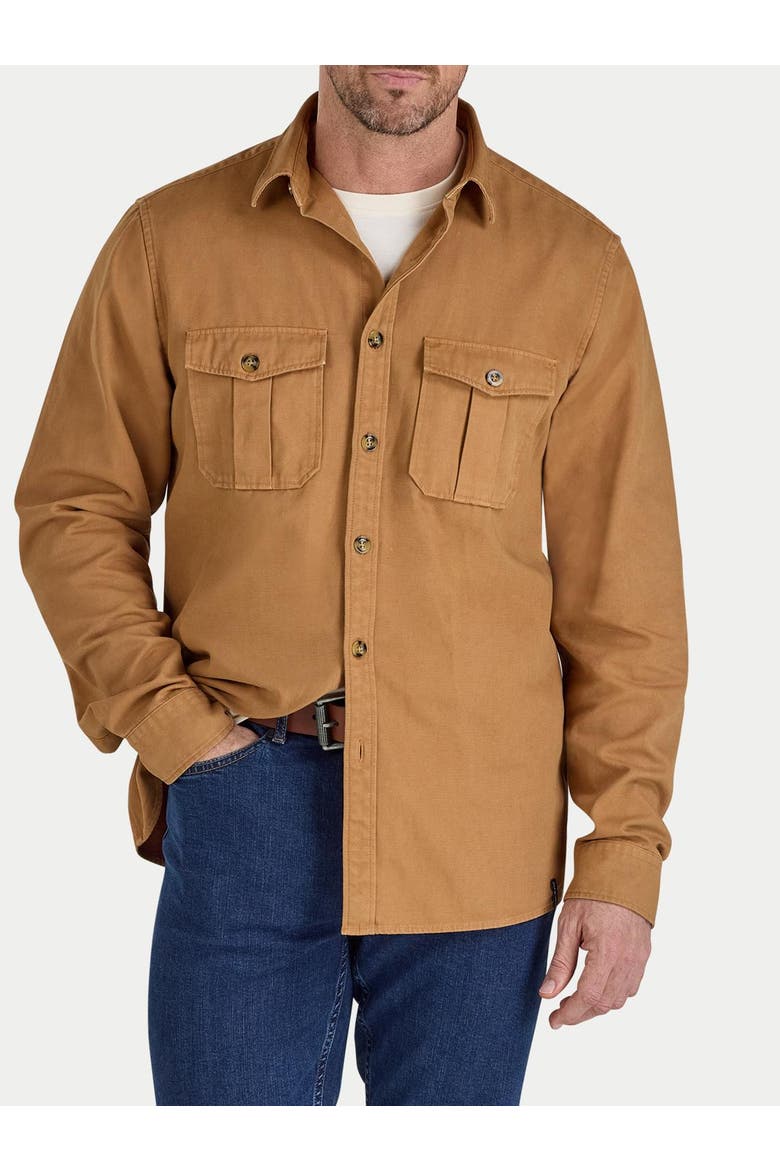 Garment Dyed Canvas Shacket, Alternate, color, Tan