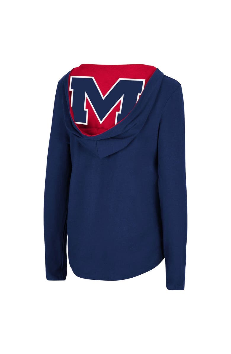COLOSSEUM Women's Colosseum Navy Ole Miss Rebels Catalina Hoodie Long Sleeve T-Shirt, Alternate, color, Navy