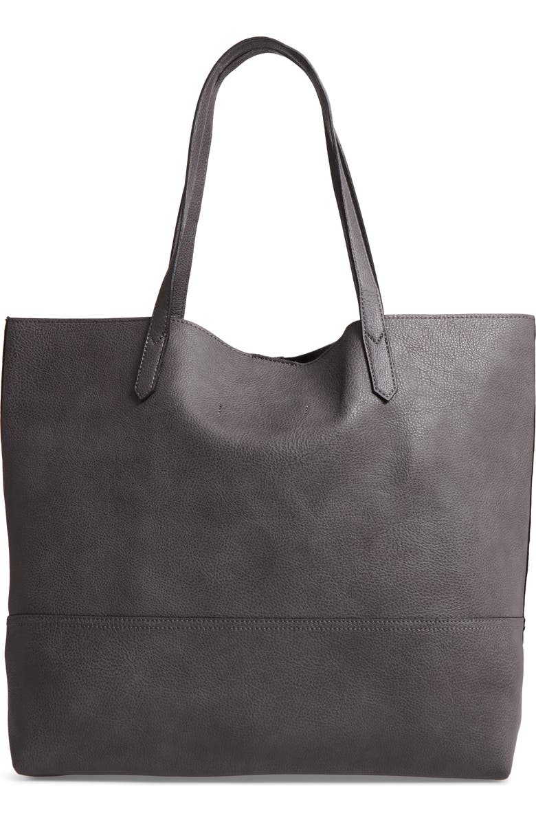 Sole Society Dawson Oversize Faux Leather Shopper, Alternate, color,
