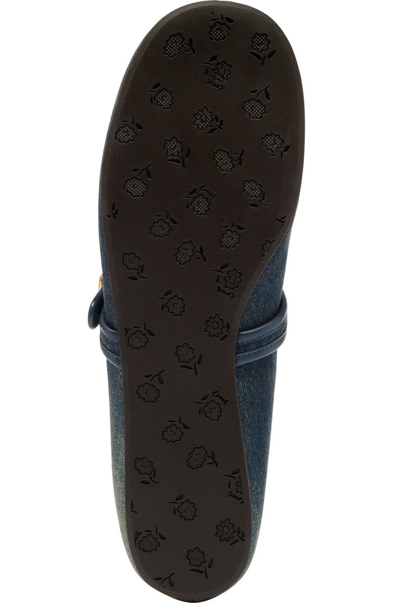 COACH Sculpted C Denim Mary Jane Flat, Alternate, color, Dark Indigo.