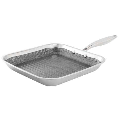 11in Hybrid Nonstick Square Grill Pan in Silver