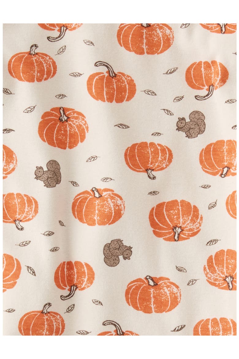 Kids' Print Fitted Organic Cotton Two-Piece Pajamas, Alternate, color, LP PUMPKIN