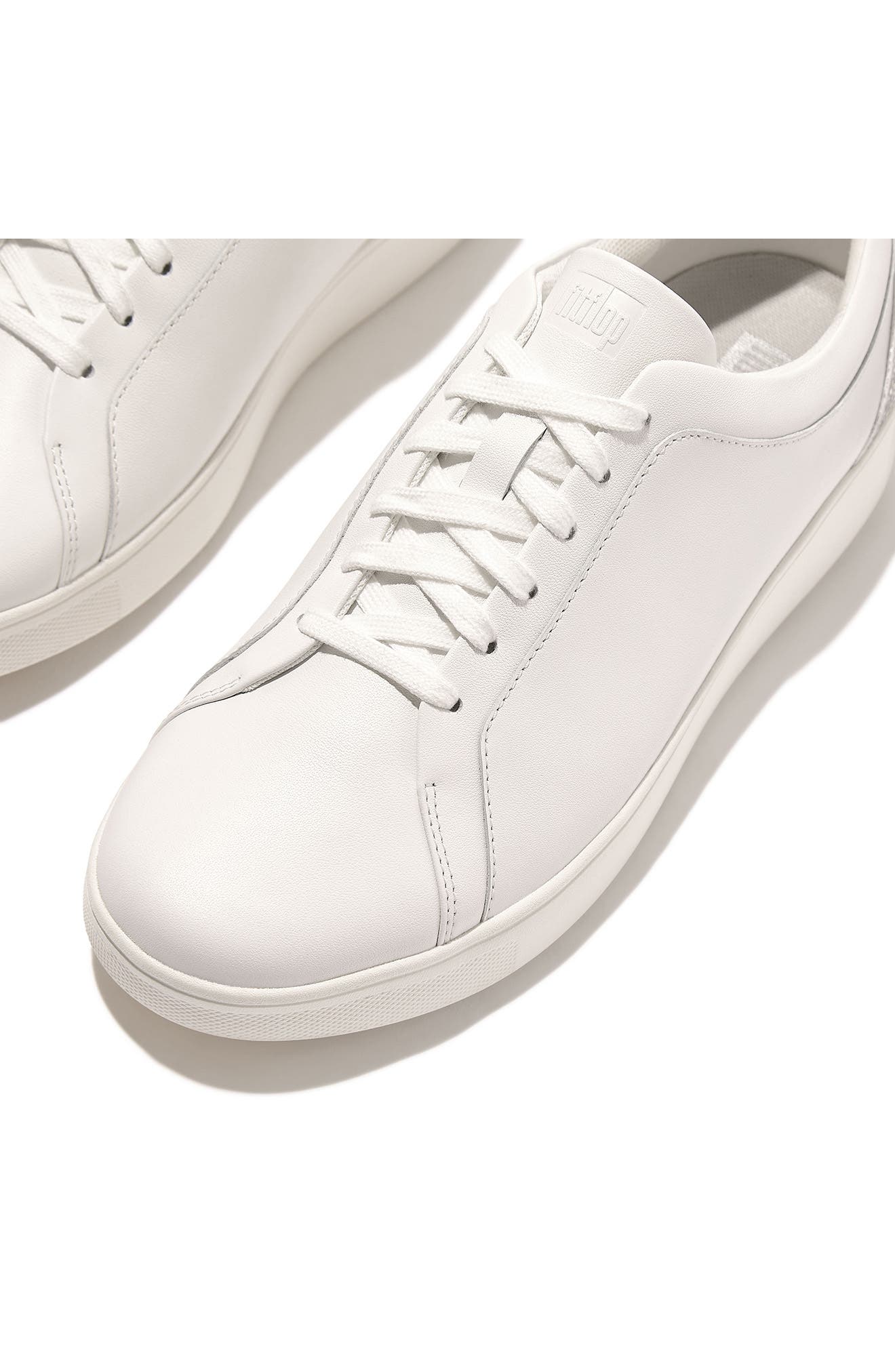 FitFlop Rally Crystal Backtab Leather Sneaker, Alternate, color, Urban White/ Silver