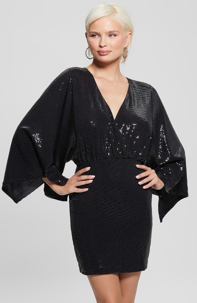 GUESS Tiana Reversible Bracelet Sleeve Minidress, Alternate, color, 