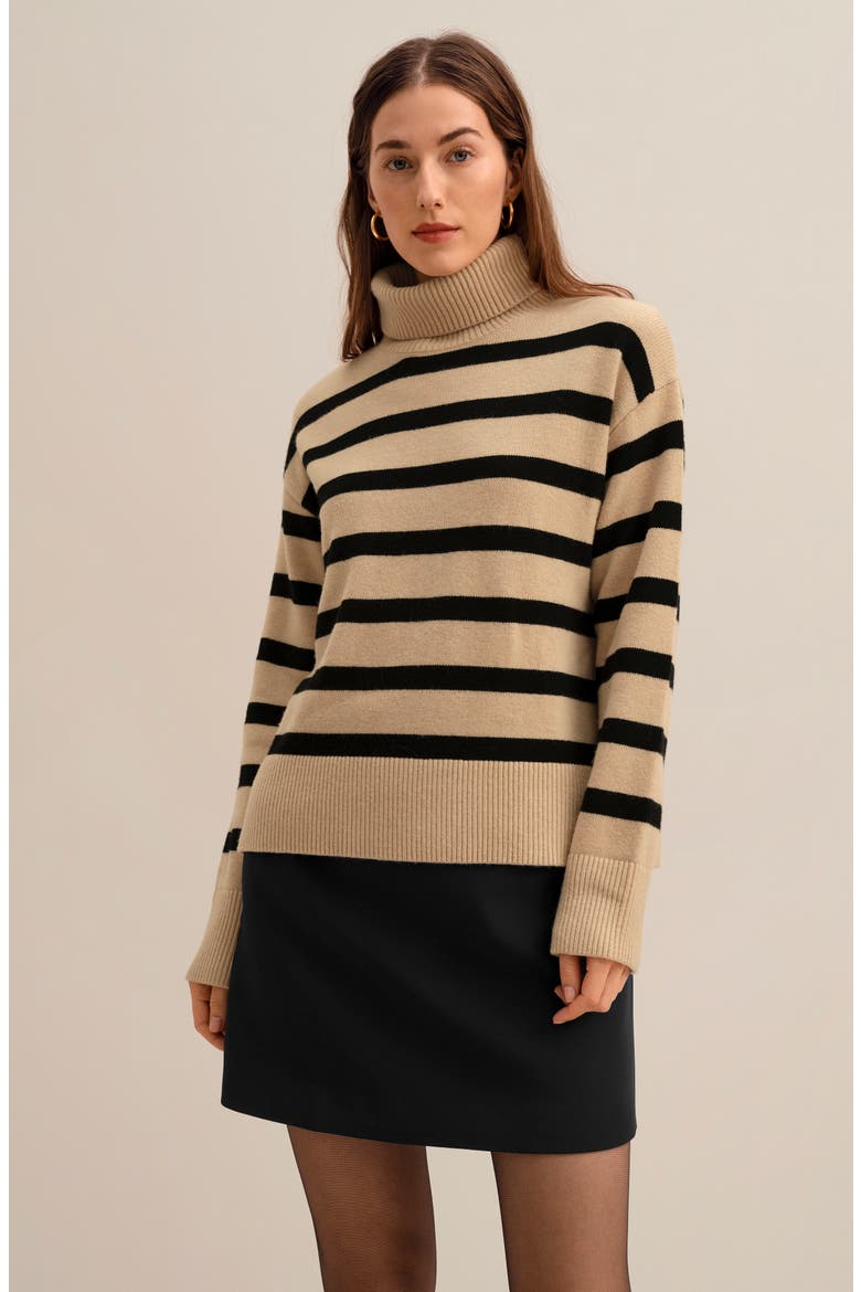 Women's Tarra Stripe Sweater, Alternate, color, Brown