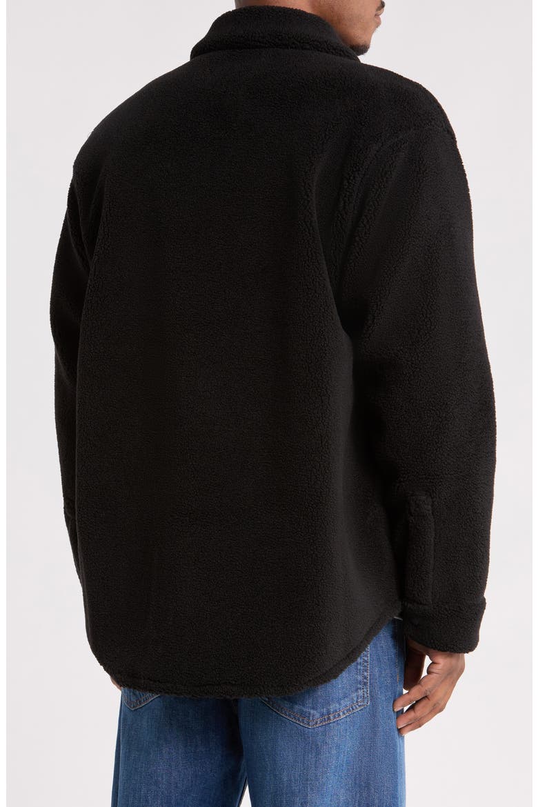 Ebolt Teddy Faux Shearling Shirt Jacket, Alternate, color, BLACK