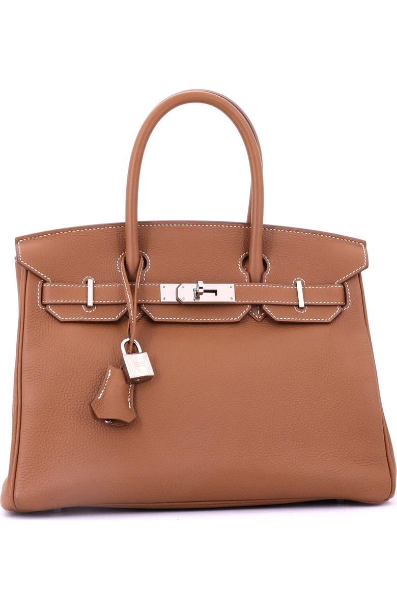 Pre-Owned Hermes Birkin Handbag Brown Togo with Palladium Hardware 30, Alternate, color, Gold