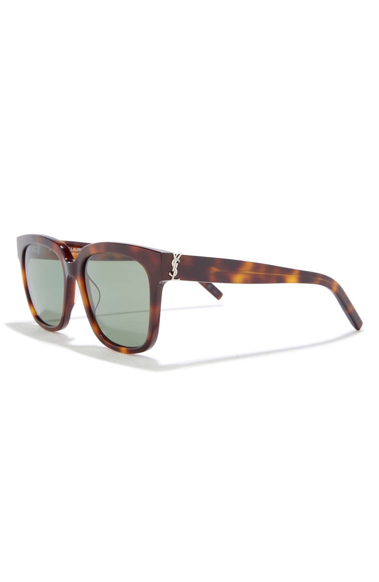 Saint Laurent Square 54mm Sunglasses, Alternate, color, Havana Havana Green