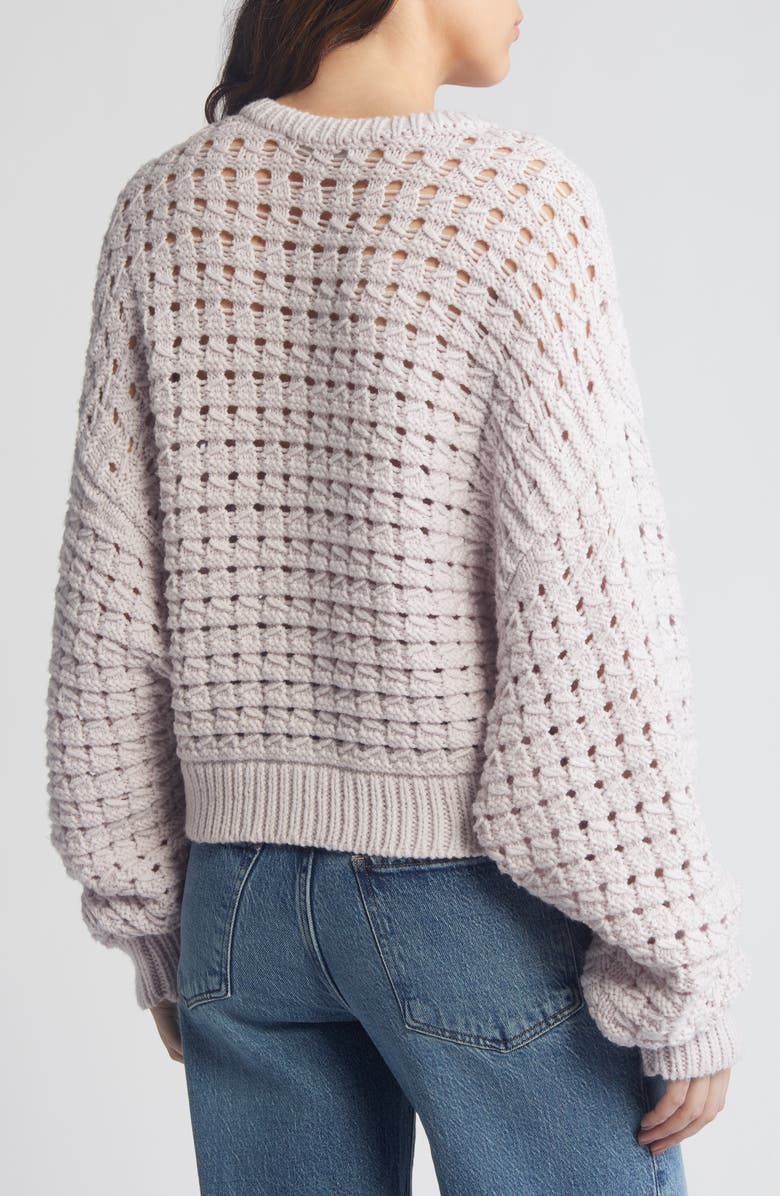 FRAME Open Stitch Front Zip Cardigan, Alternate, color, 