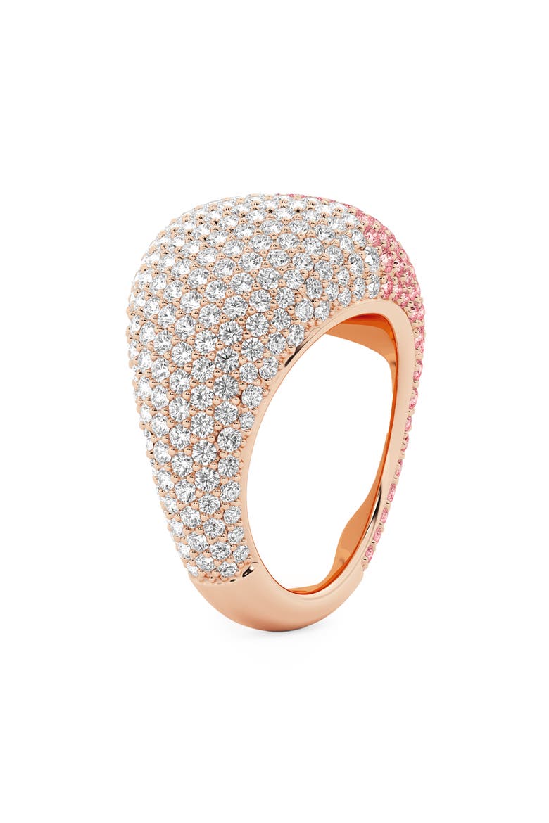 Two-Tone Lab Grow Diamond Dome Ring, Alternate, color, 18K ROSE GOLD