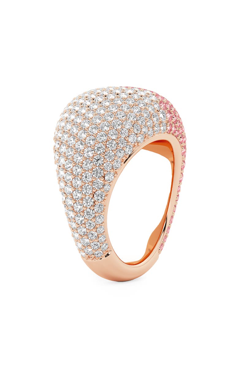 HauteCarat Two-Tone Lab Grow Diamond Dome Ring, Alternate, color, 18K Rose Gold