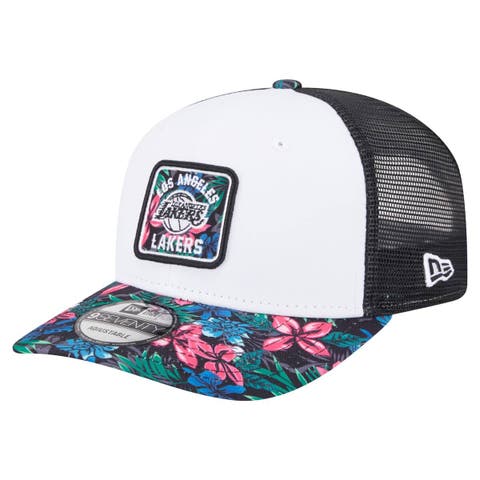 Men's New Era  White Los Angeles Lakers Floral 9SEVENTY Adjustable Hat