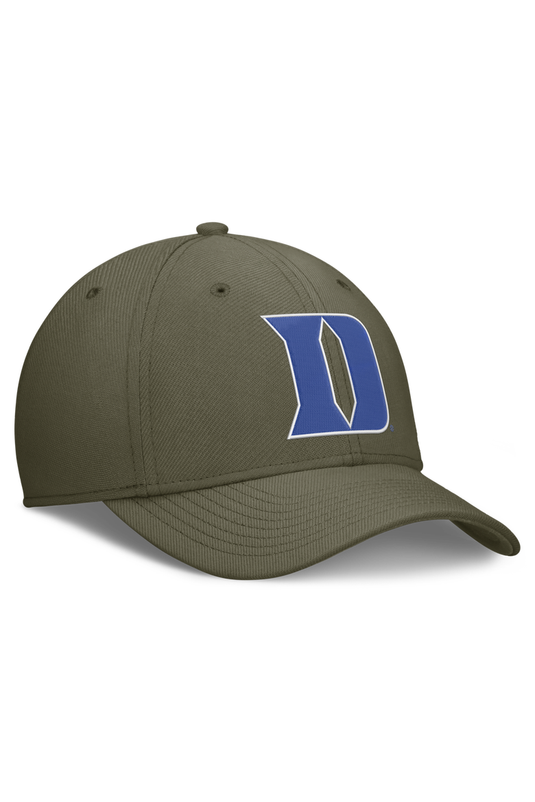 Men's Nike  Olive Duke Blue Devils Primetime SwooshFlex Dri-FIT Hat, Alternate, color, Olive