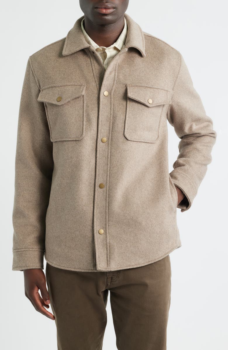 Nordstrom Wool Blend Shirt Jacket, Alternate, color, Oatmeal Heather