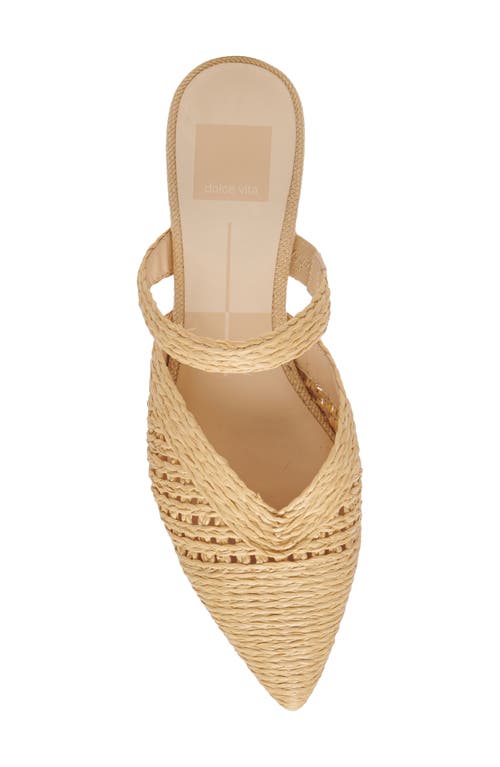 Dolce Vita Kaline Raffia Pointed Toe Mule In Light Natural Raffia