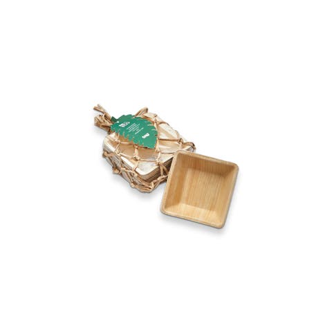 Eco Palm Leaf Bowl Set of 12 Natural Dining Salad Bowls