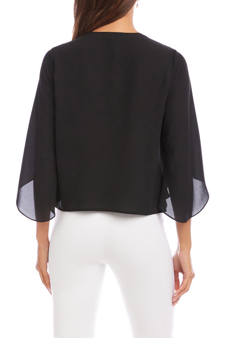 Drape Crossover Crepe Top, Alternate, color, BLACK