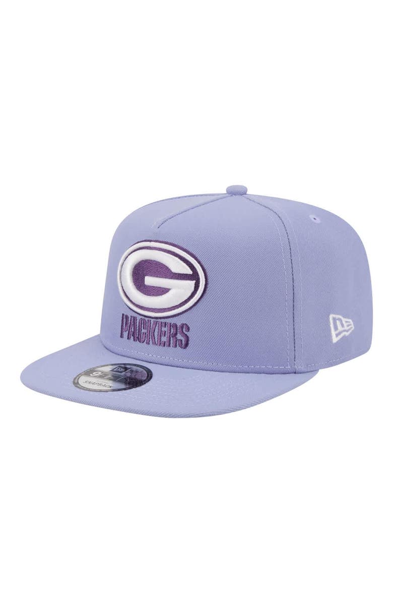 New Era Men's New Era Lavender Green Bay Packers Bloom A-Frame 9FIFTY Snapback Hat, Alternate, color, Lavender