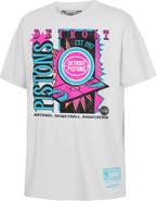 Mitchell & Ness Youth Mitchell & Ness White Detroit Pistons Neon Court Shock T-Shirt