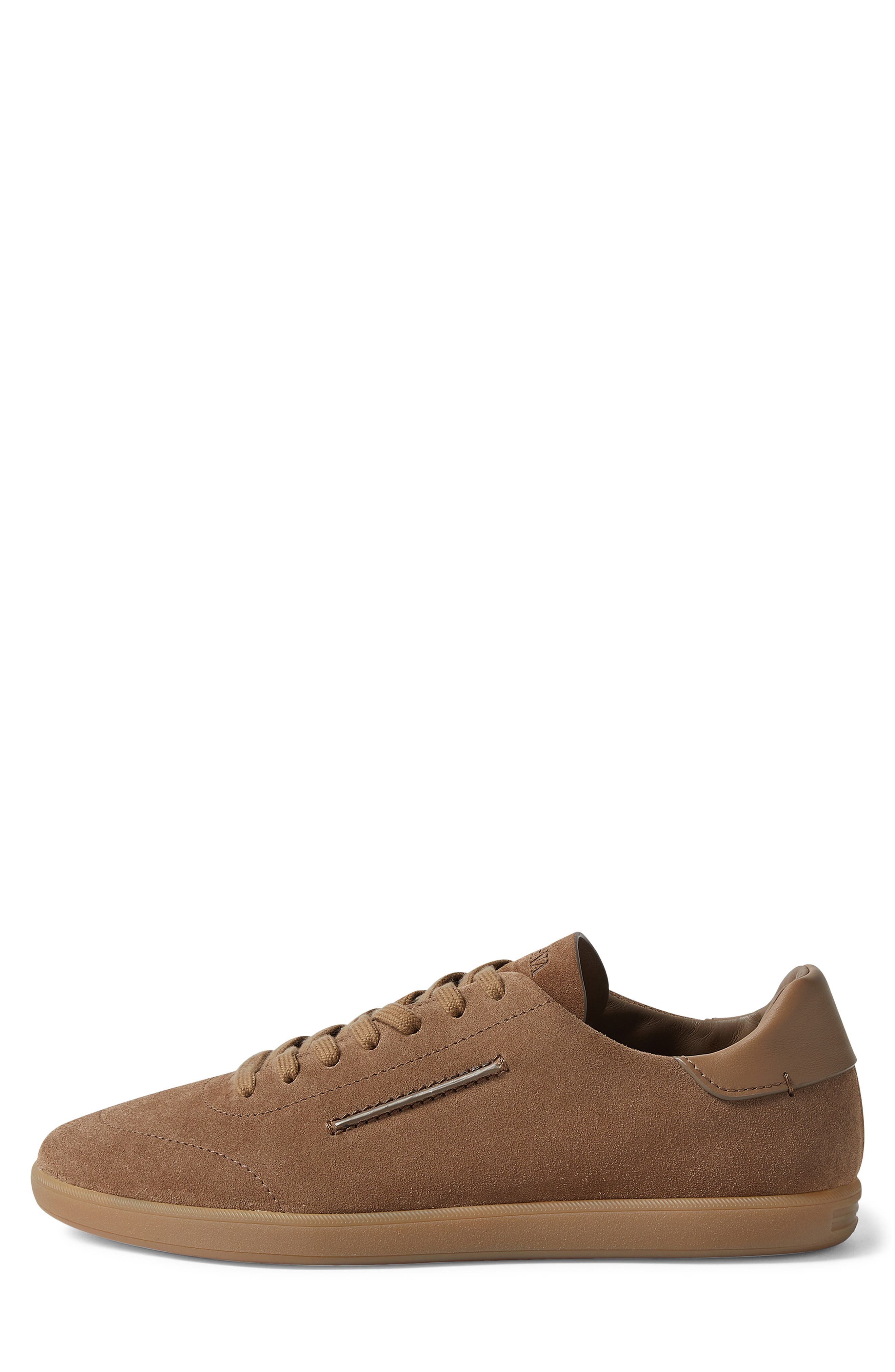 232 Suede Sneaker, Alternate, color, DARK BEIGE