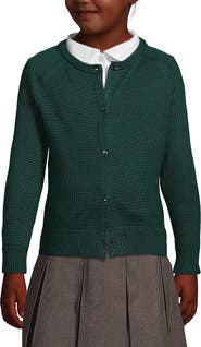 Lands' End School Uniform Girls Cotton Modal Cardigan Sweater