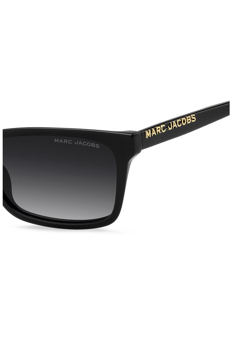 56mm Rectangular Sunglasses, Alternate, color, BLACK/ DARK GREY SF