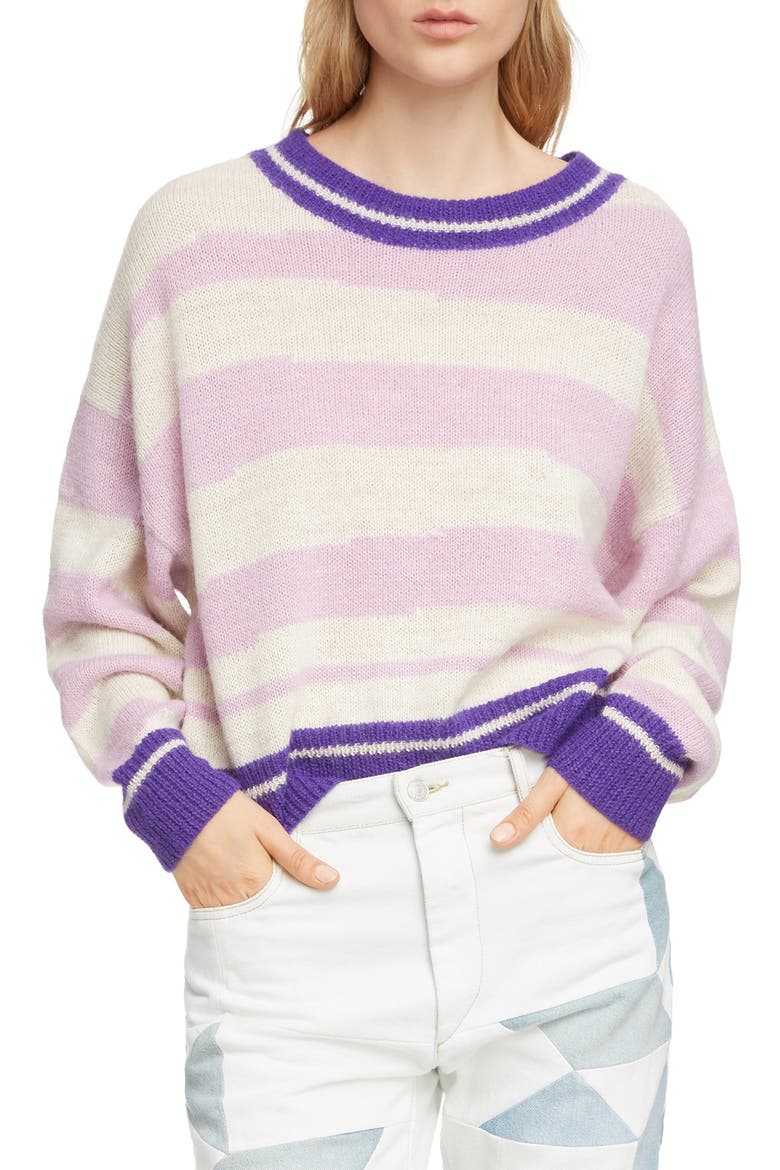 Glowy Stripe Sweater, Main, color, LILAC