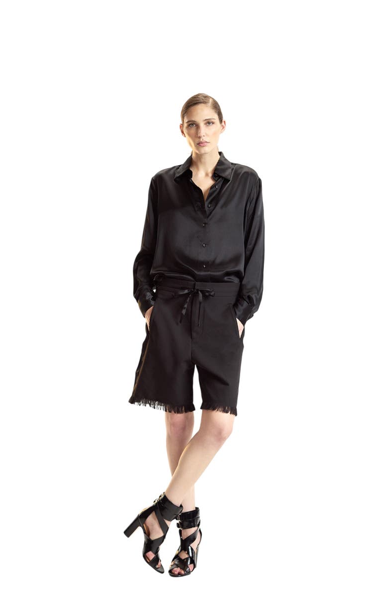 Cynthia Rowley Tuxedo Stripe Shorts, Alternate, color, Black