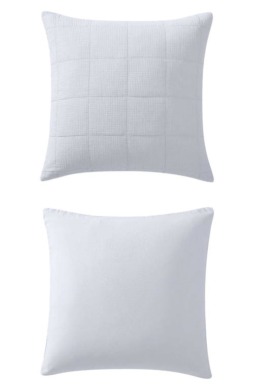 Calvin Klein Solid Quilted Cotton Gauze Pillow Sham In Gray