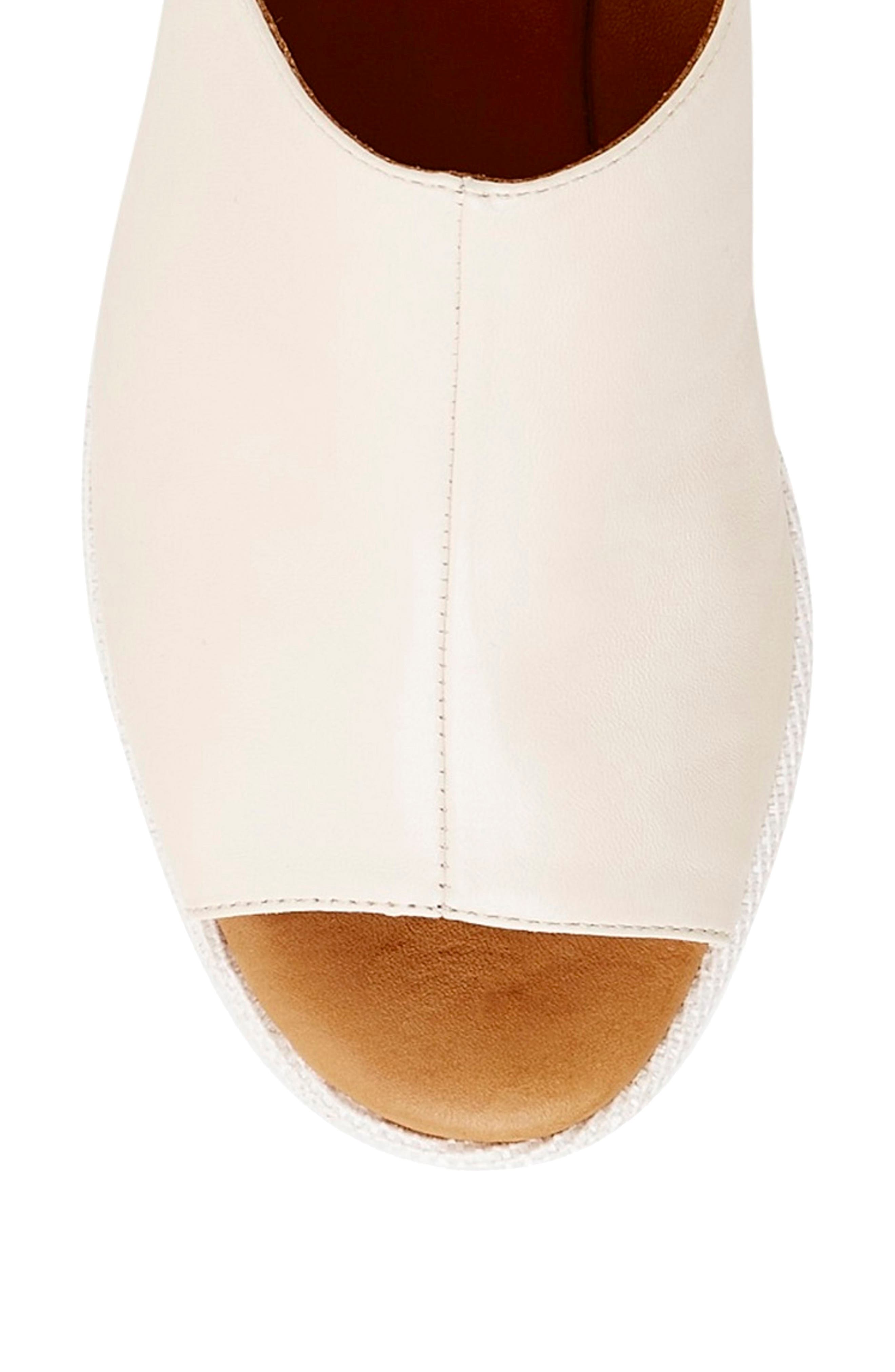 Clara Platform Wedge Slide Sandal, Alternate, color, WHITE LEATHER