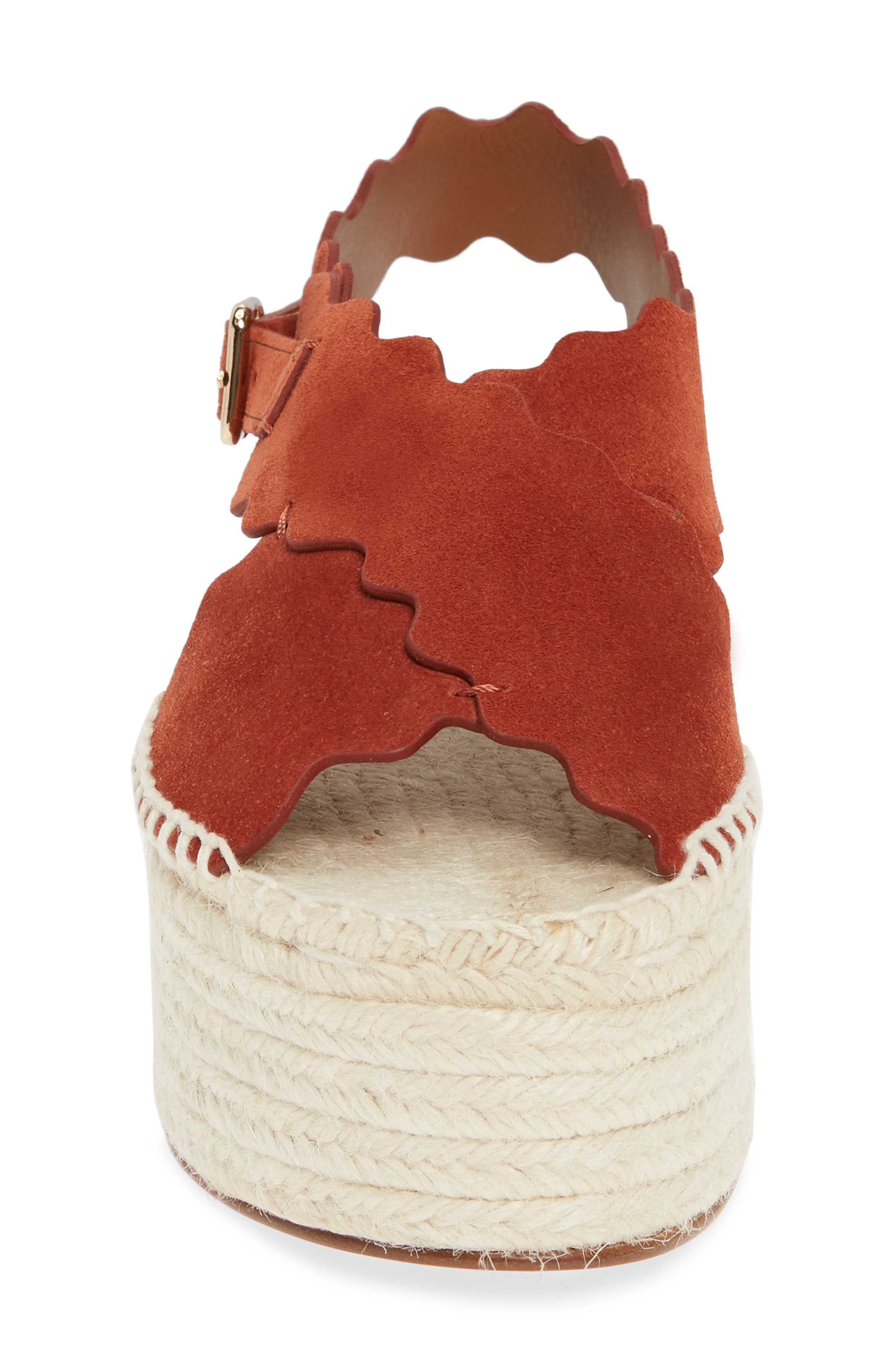 Chloé Lauren Scalloped Flatform Sandal, Alternate, color, 