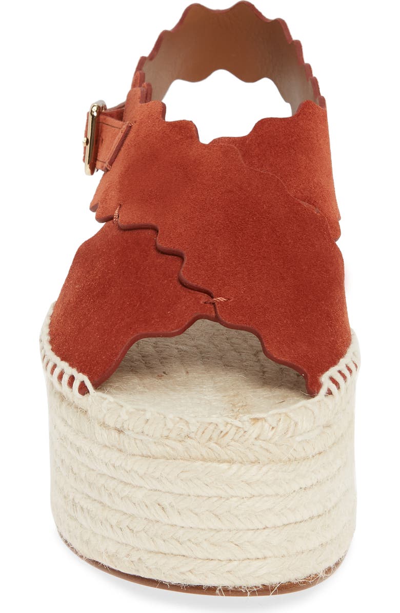 Chloé Lauren Scalloped Flatform Sandal, Alternate, color,