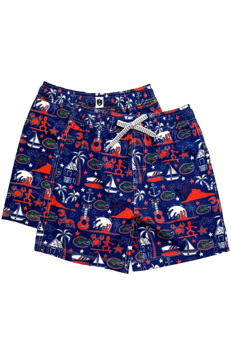 Wes & Willy Youth Wes & Willy Royal Florida Gators Luau Swim Trunks, Alternate, color, 