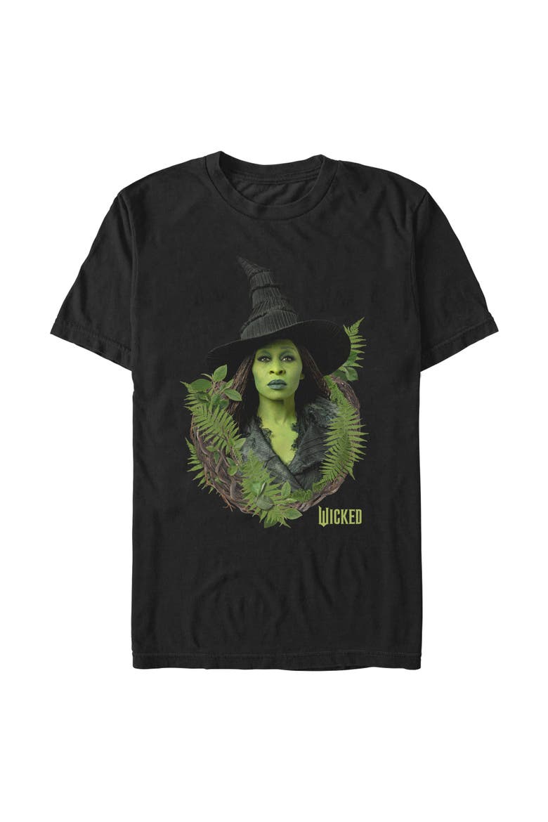 Men's Elphaba Forest Portrait Short Sleeve Graphic T-Shirt, Main, color, Black