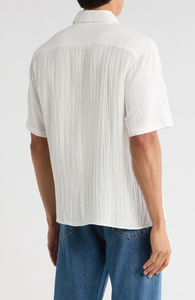 rag & bone Danny Cotton Gauze Button-Up Shirt, Alternate, color, Marshmallow
