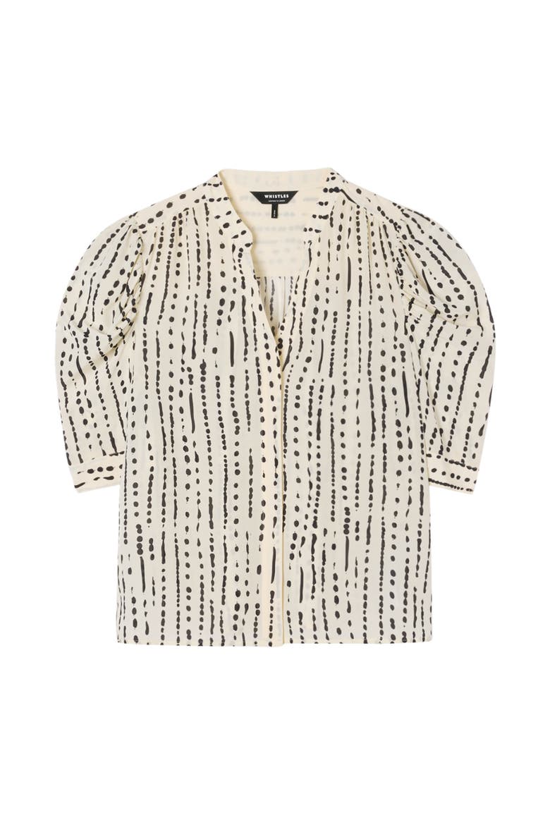 Dashed Spot Gathered Blouse, Alternate, color, Ivory/Multi