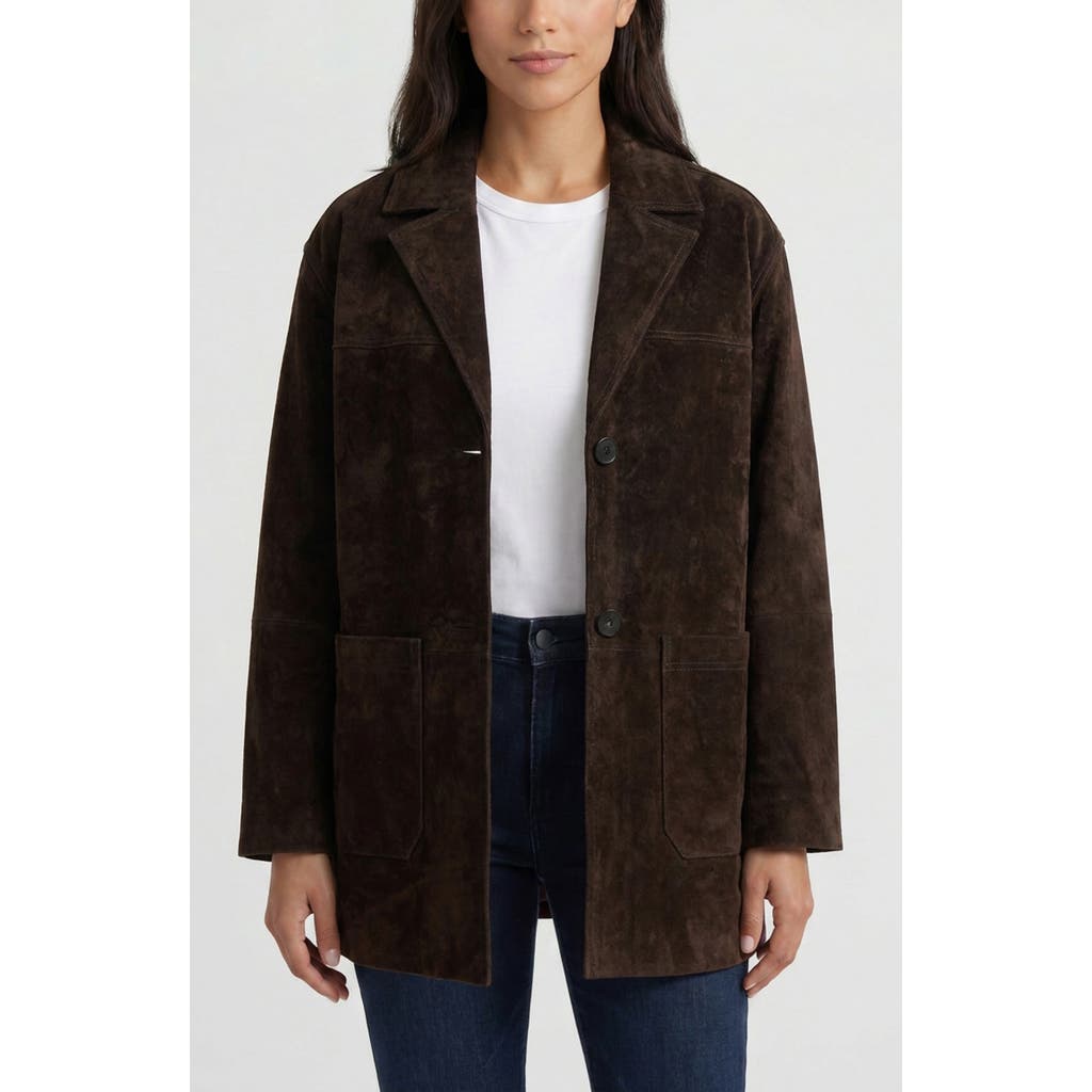 Nvlt Patch Pocket Suede Jacket In Espresso