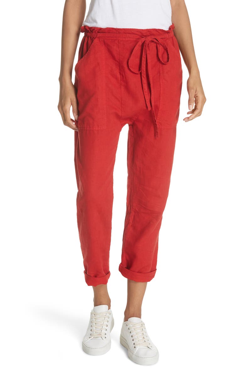 The Paper Bag Harem Pants, Main, color, POPPY