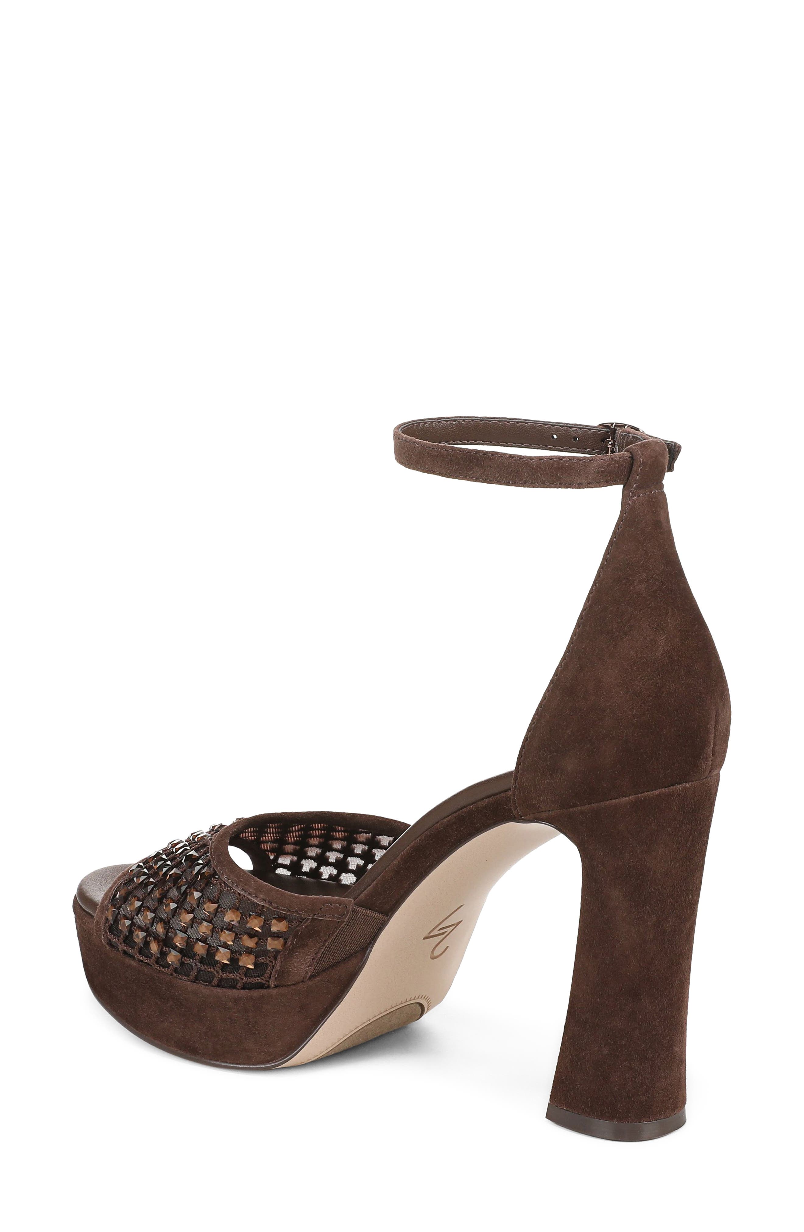 Delphie Crystal Embellished Platform Sandal, Alternate, color, CHOCOLATE SUEDE