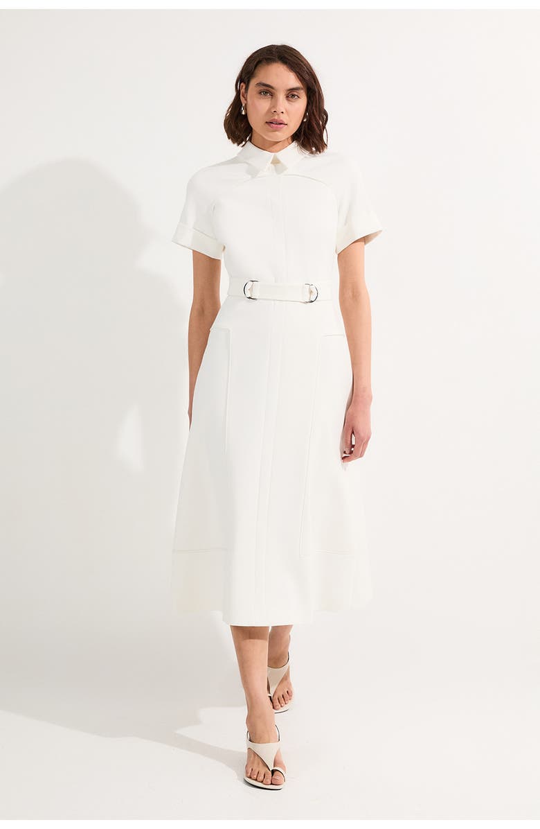 Karen Millen Full Skirted Midi Dress, Main, color, Ivory