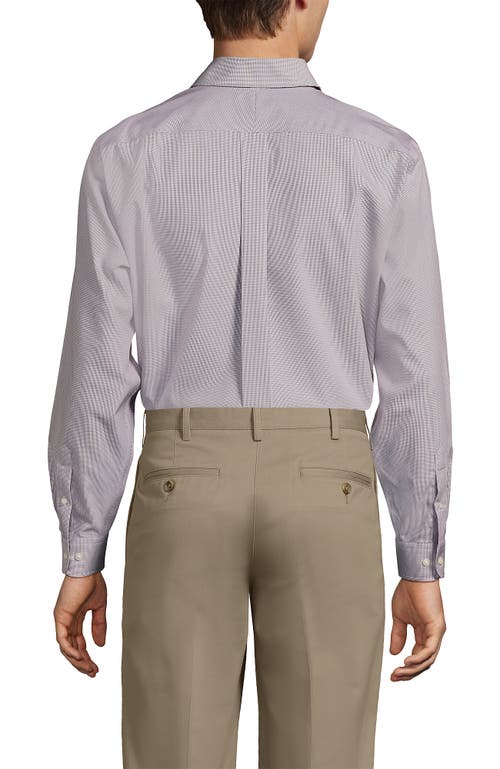 Lands' End Traditional Fit Solid No Iron Supima Pinpoint Buttondown Collar Dress Shirt In Animal Print